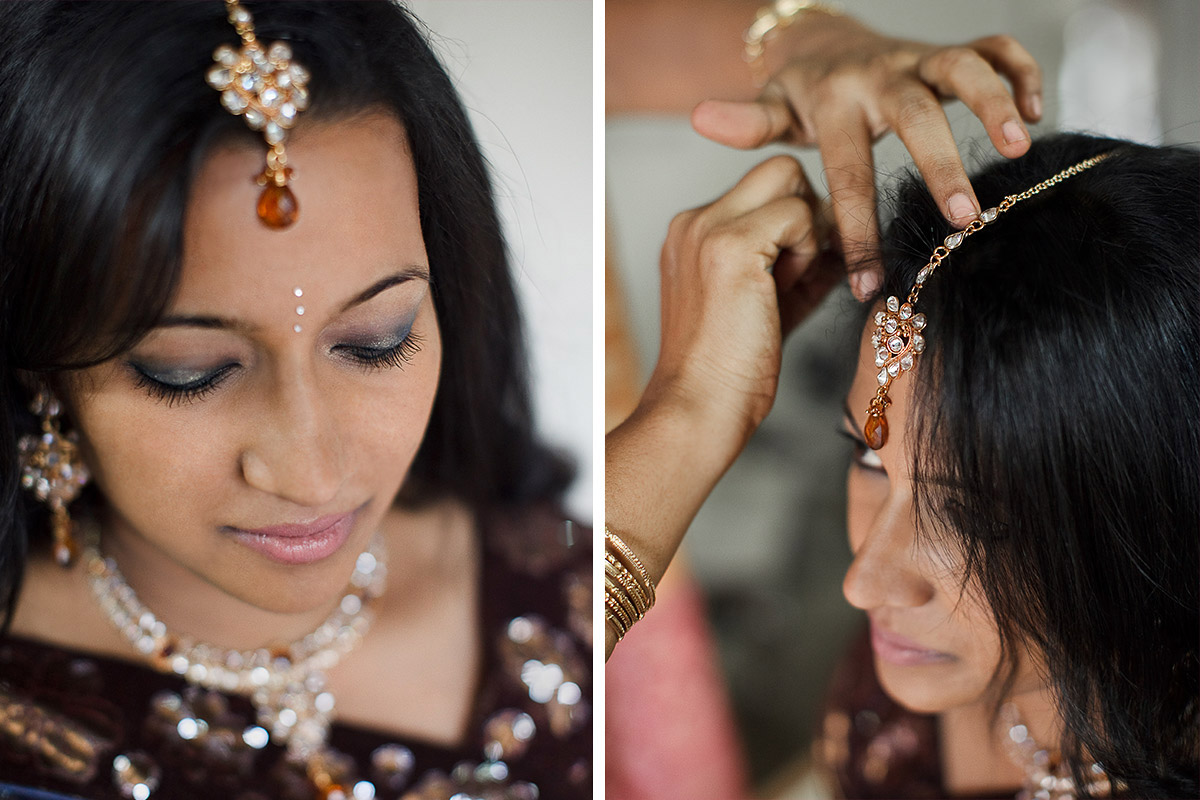 Hochzeitsreportage-Foto von Vorbereitungen der Braut auf Hochzeitszeremonie in Indien © Hochzeitsfotograf Berlin hochzeitslicht