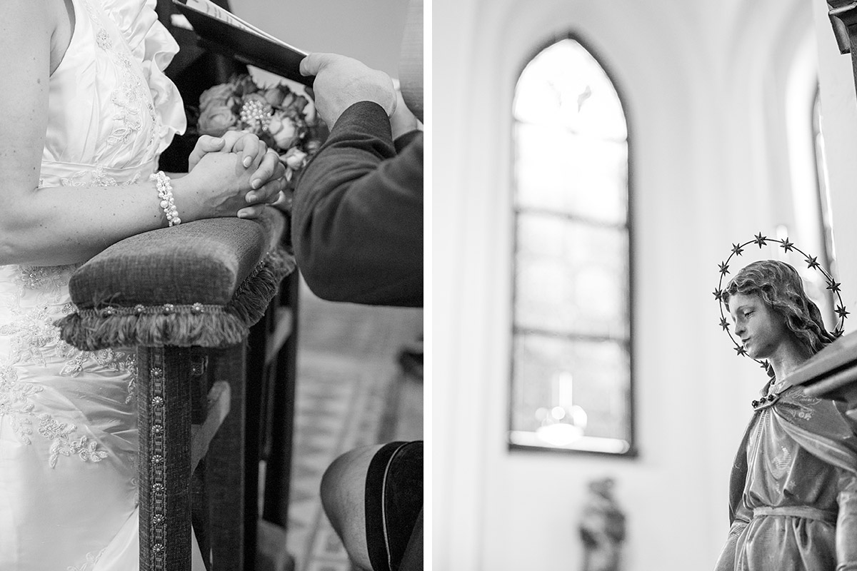 Hochzeitsreportagefoto in Herz-Jesu-Kirche am Grundlsee bei Steiermark-Hochzeit in Österreich © Hochzeitsfotograf Berlin hochzeitslicht