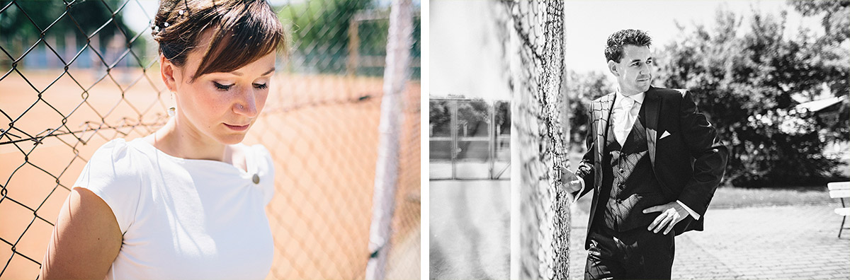 natürliche Hochzeitsfotos von Brautpaar auf Tennisplatz bei Herzberg Hochzeit Brandenburg © Hochzeitsfotograf Berlin www.hochzeitslicht.de